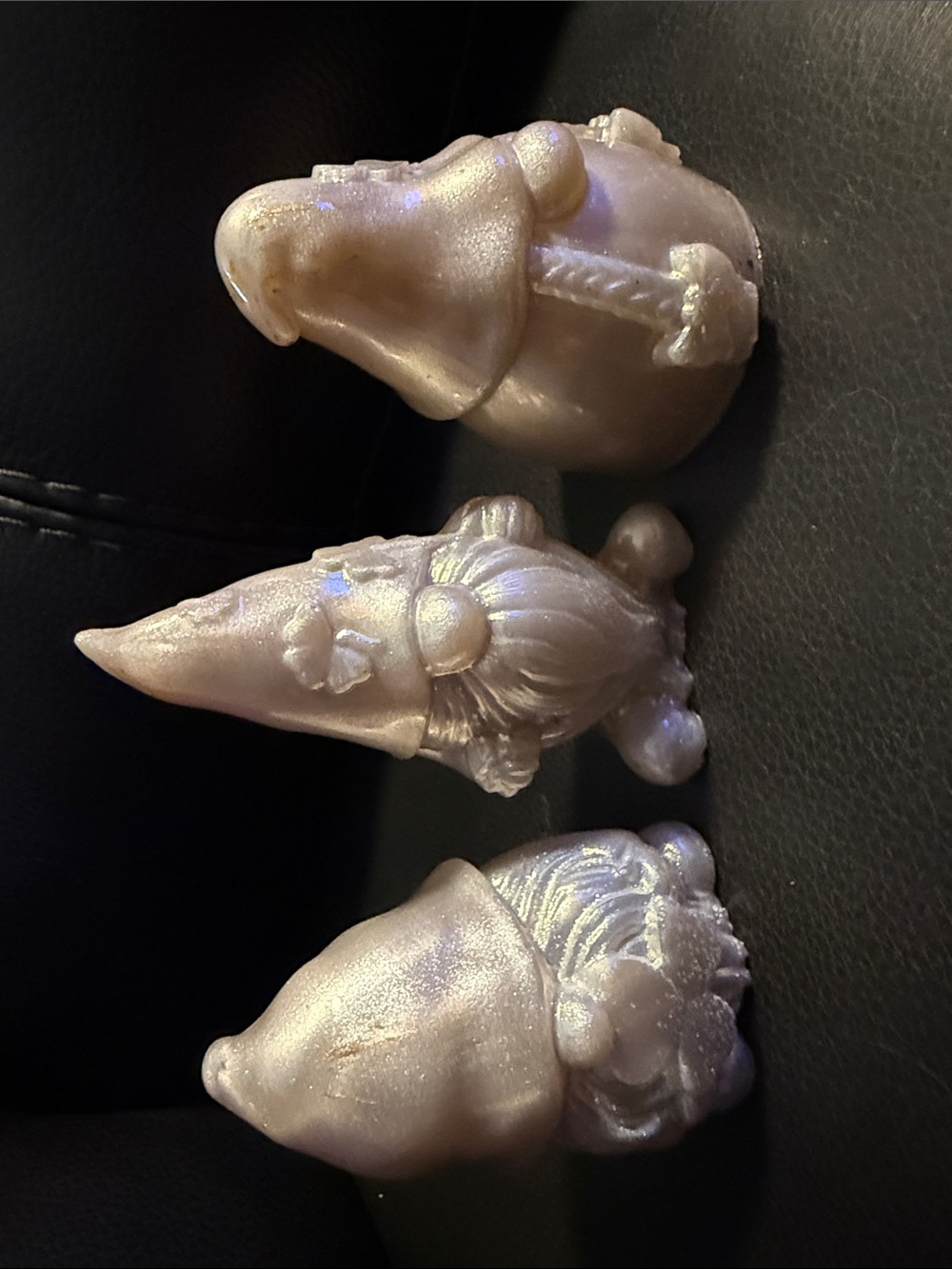 Pearlescent Champagne colored Decorative Garden Gnome Set